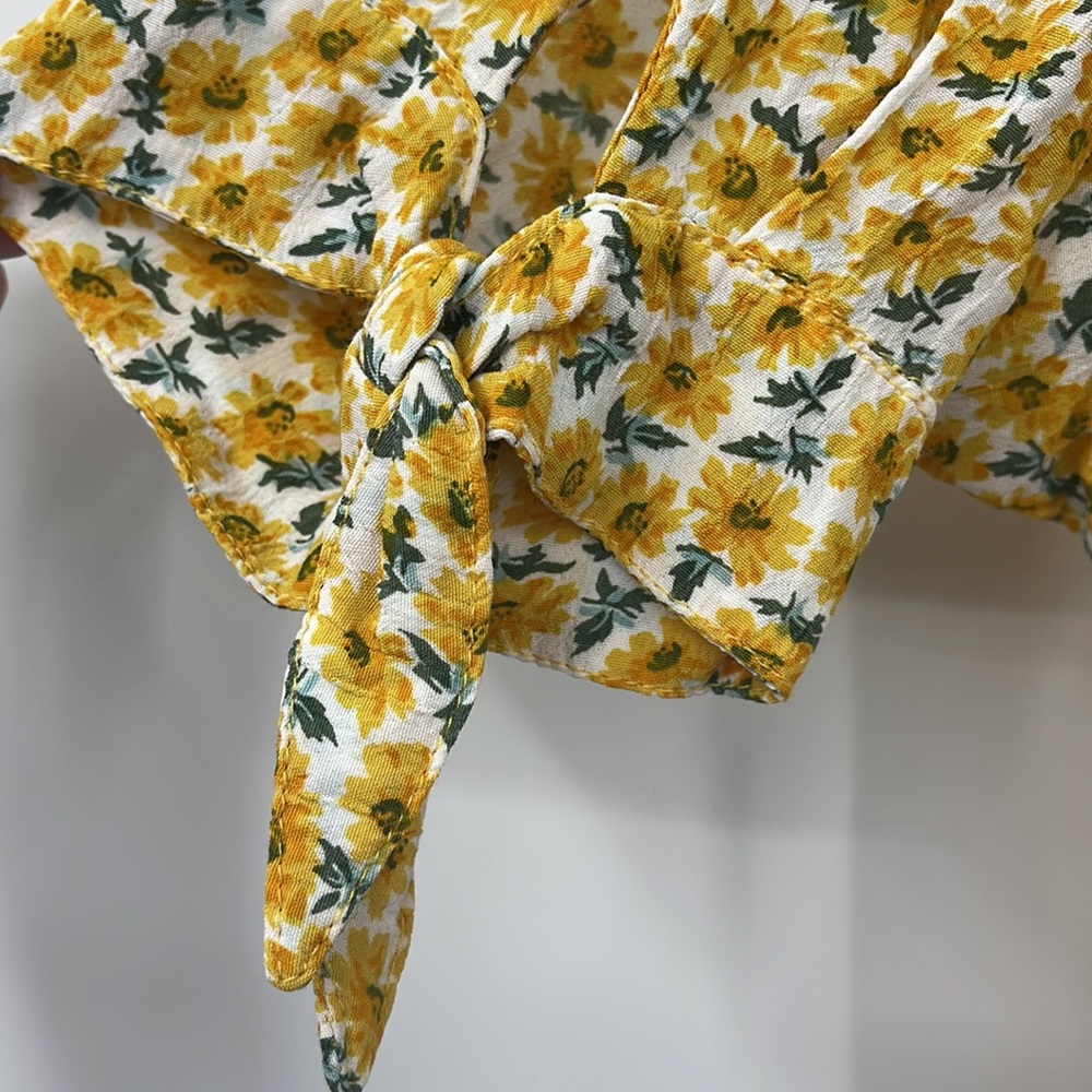 Faithfull The Brand Yellow Floral Women's Sun Dress Mini Dress - Picture 15 of 15
